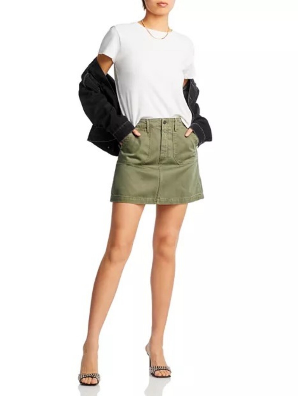 PAIGE Mayslie Twill Skirt in Vintage Ivy Size 24 NWT